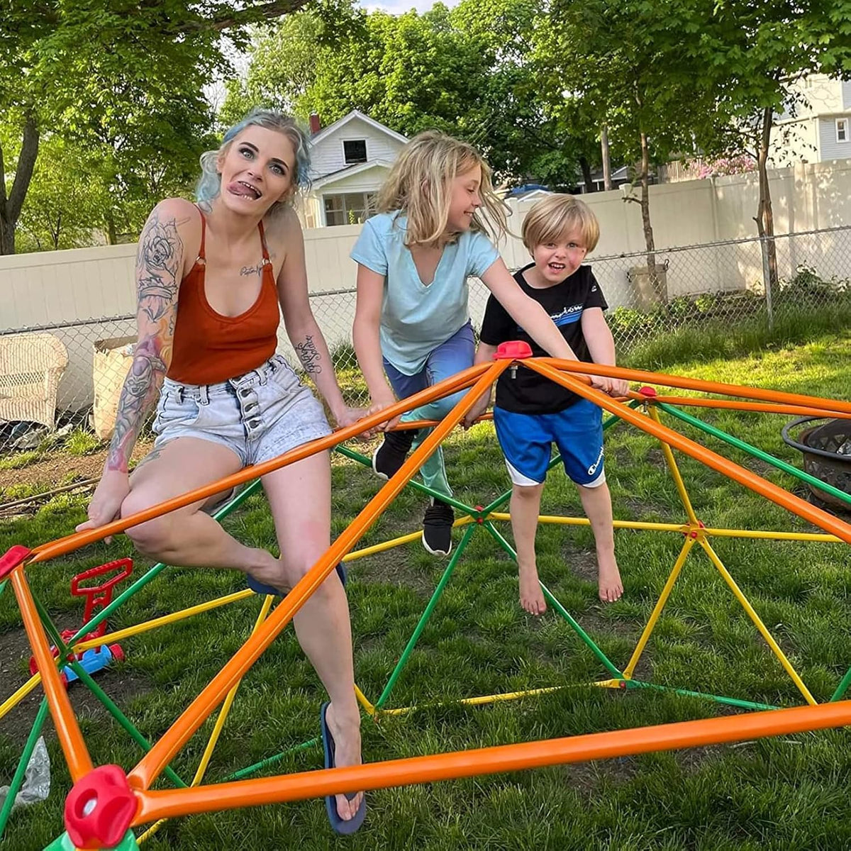 10FT Geometric Climbing Dome Outdoor Play Equipment Z30176