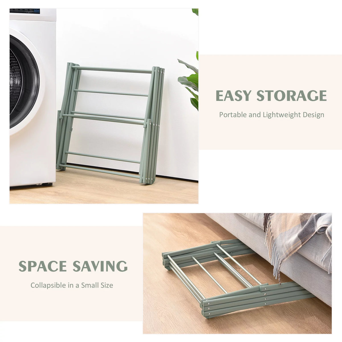 3-Tier Collapsible Steel Laundry Rack A17981