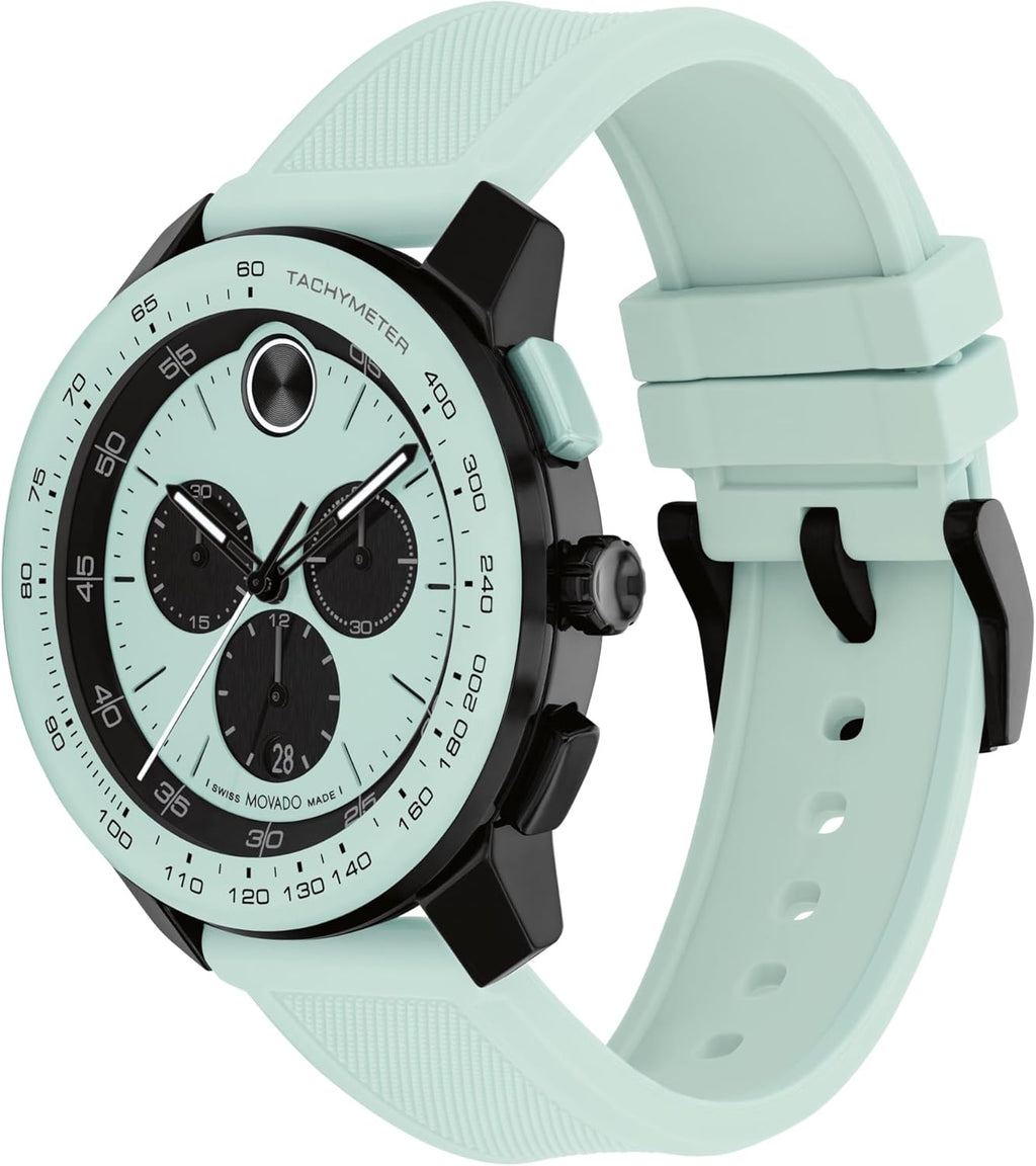 Swiss Quartz Chronograph Sport Watch, Silicone Strap, 42mm T72062