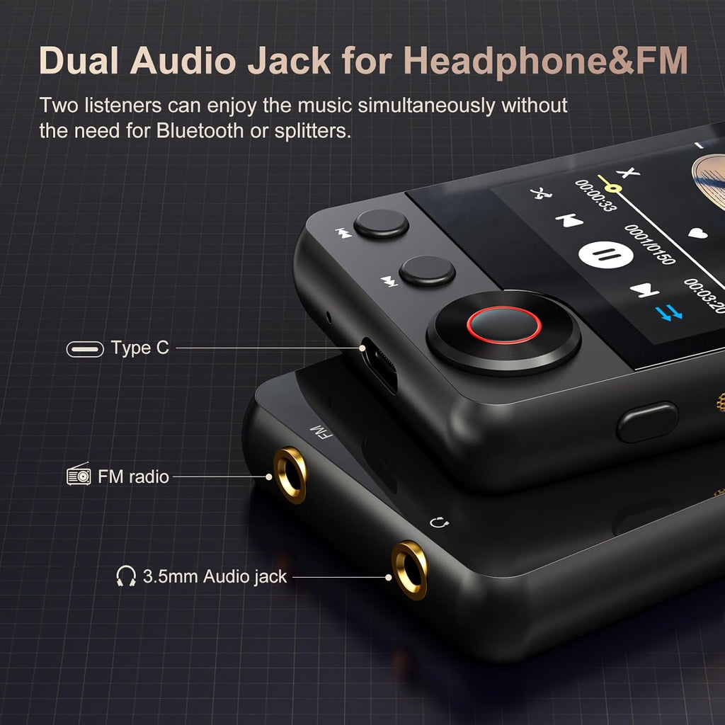 128GB Bluetooth MP3 Player with 2.4" Screen, FM Radio, Touch Screen J80664