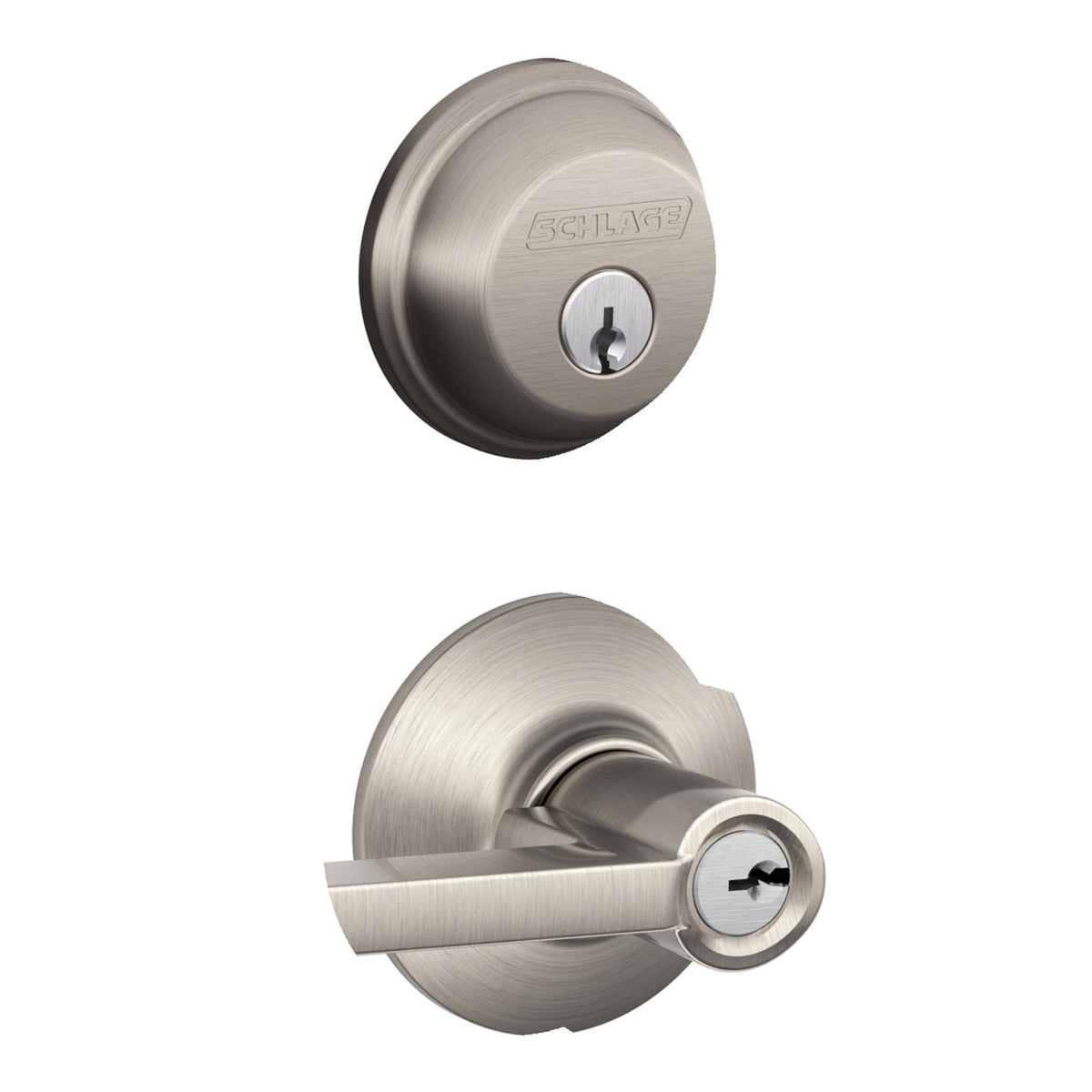 Satin Nickel Single Cylinder Deadbolt Keyed Entry Lever Y812497