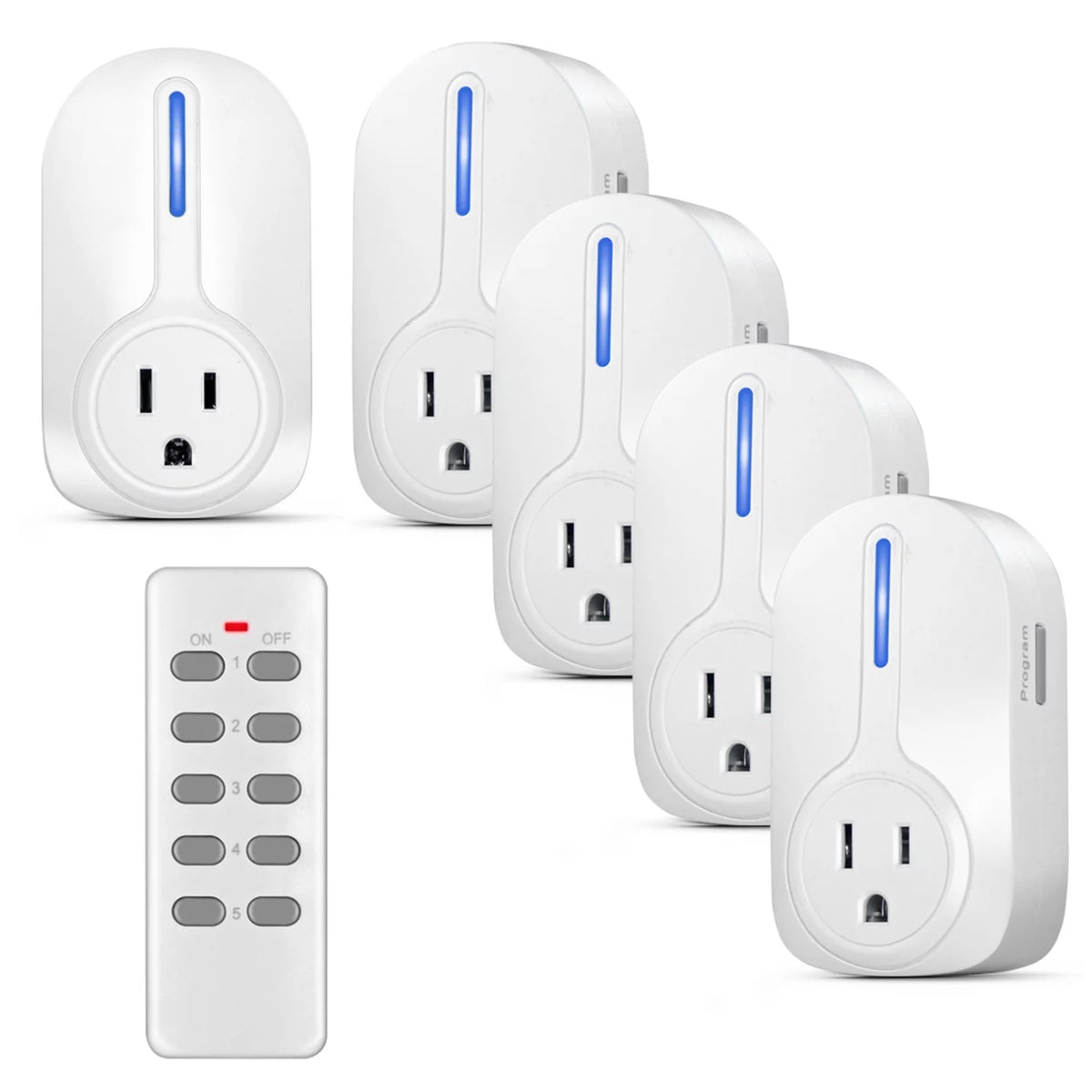 5 Pack Wireless Remote Control Power Outlet P408