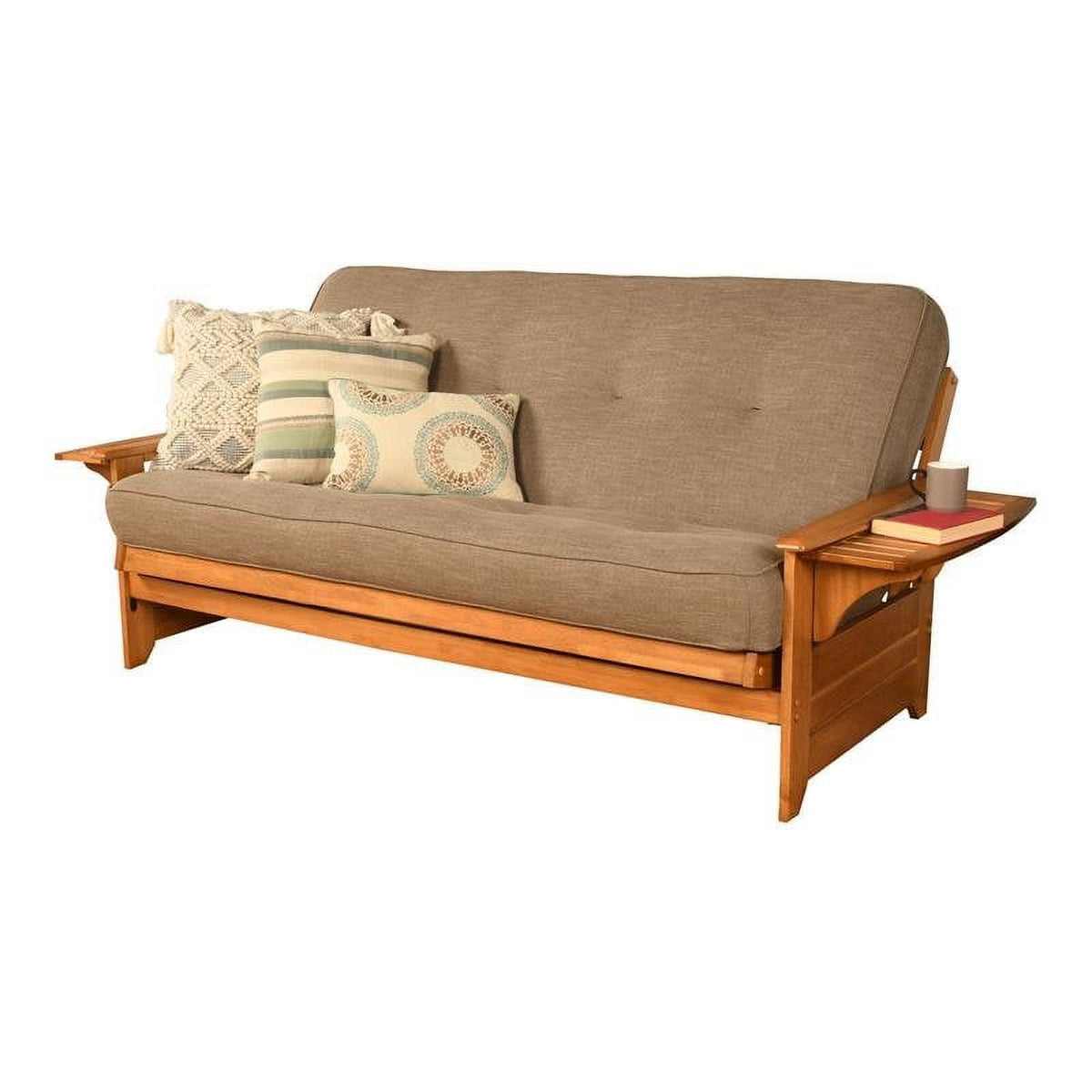 Full-size Linen Fabric Futon Mattress in Stone Gray M323