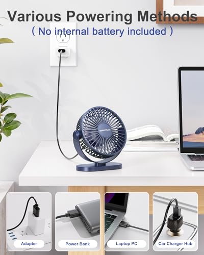 White 5 Inch USB Desk Fan G3809