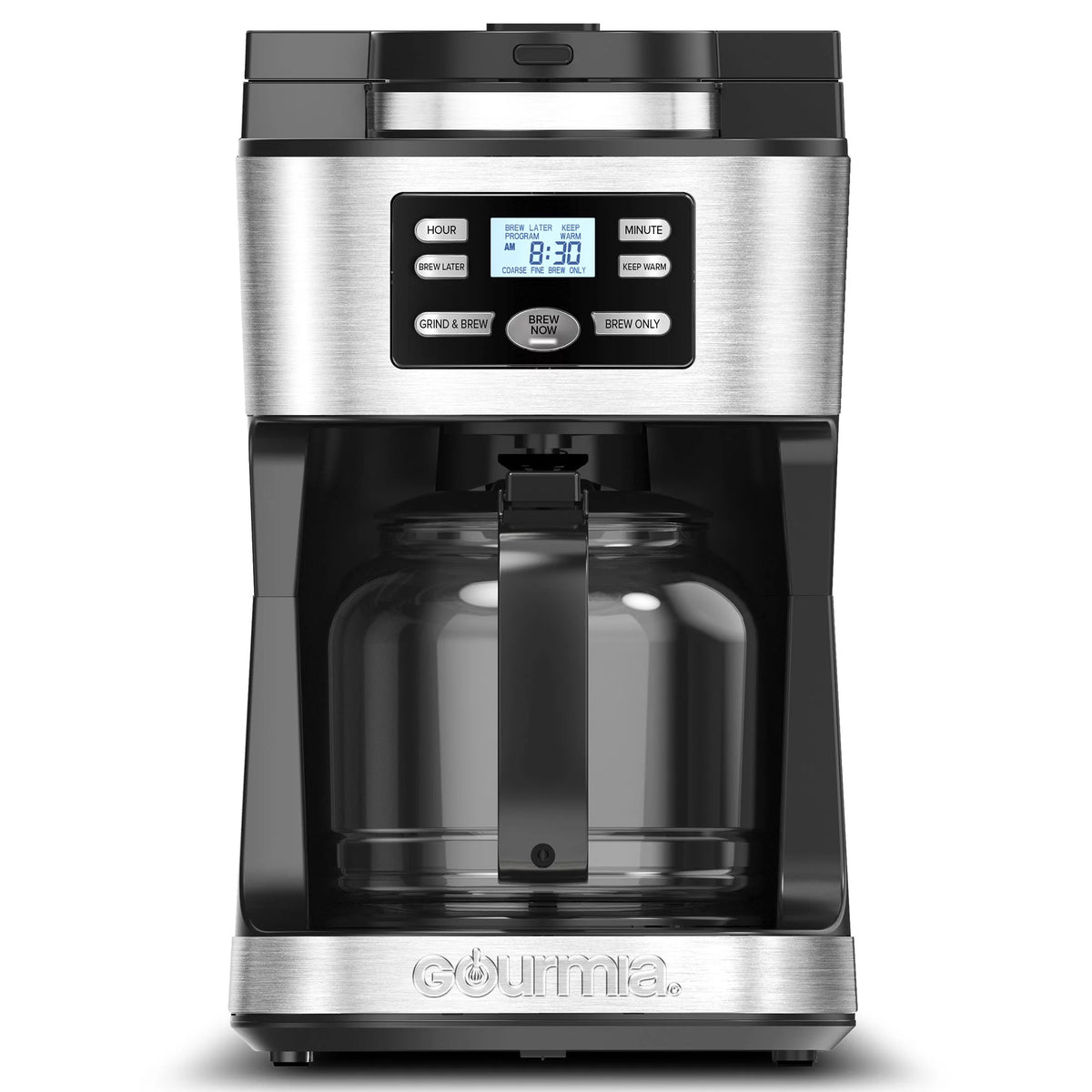 12-Cup Black Coffee Maker with Integrated Grinder E994