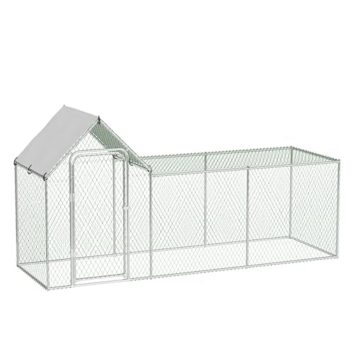 Large Metal Chicken Coop with Waterproof Cover C51106