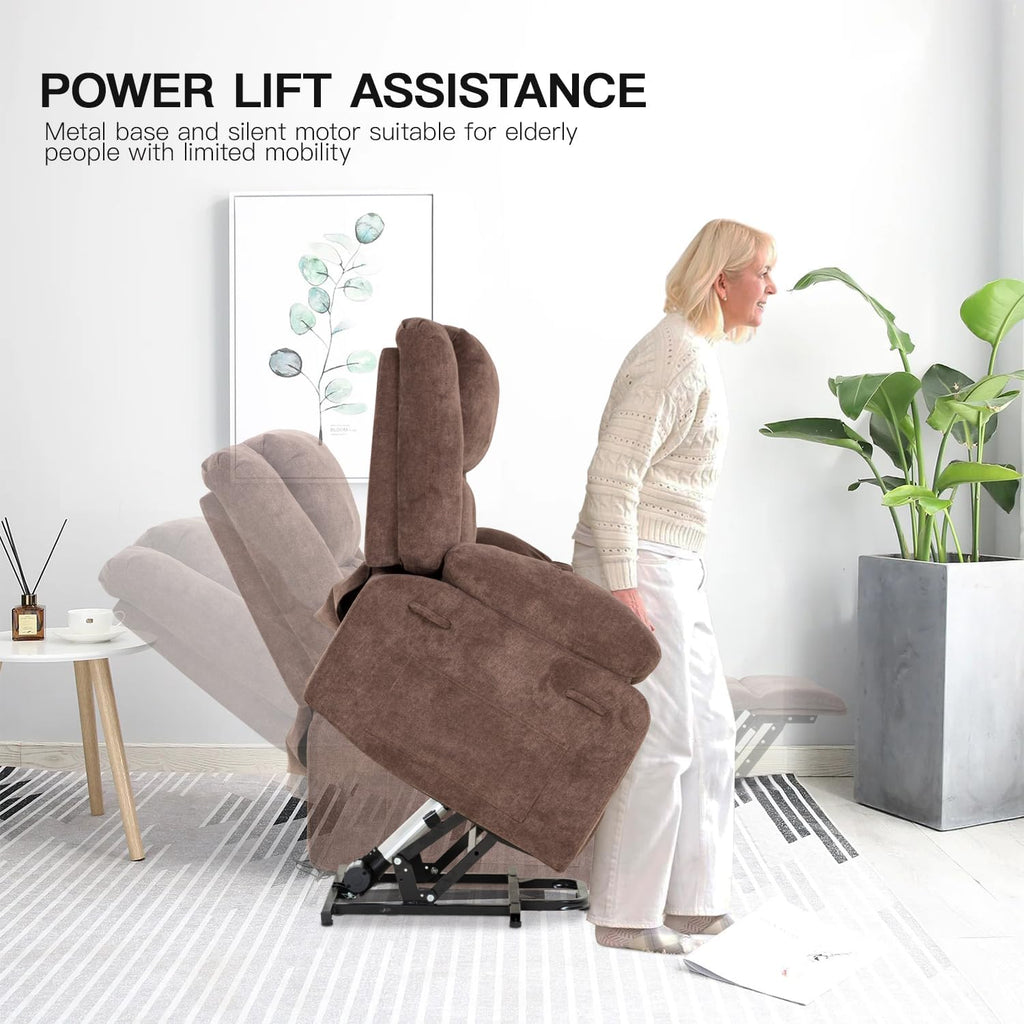 Electric Power Lift Recliner Chair with Massage and Heat R3883