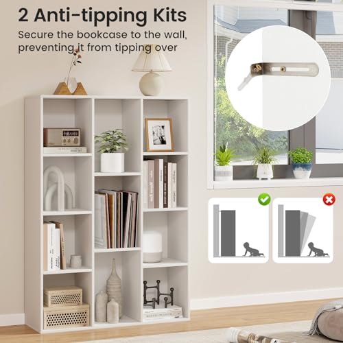 White 11 Cube Wooden Bookcase N2409