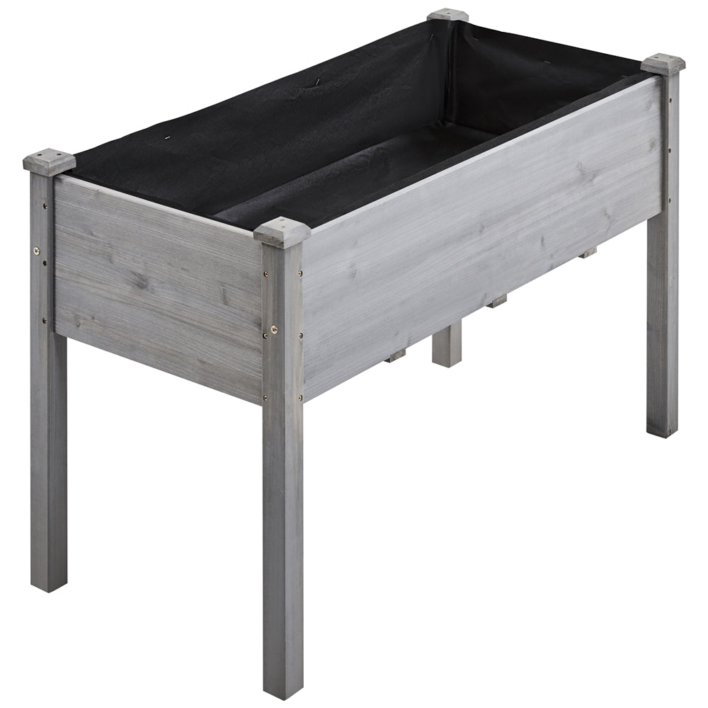 Gray Fir Wood Raised Garden Bed Planter Box P15278