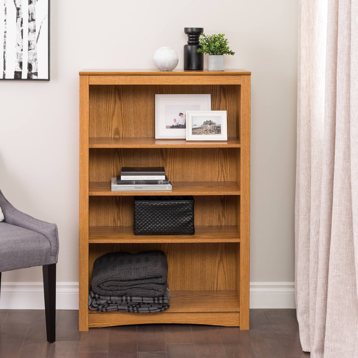 Oak 4-Shelf Bookcase C778