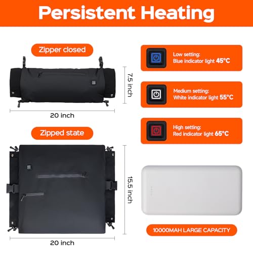 Heated Hand Warmer Pouch, PU Leather Electric Hand Muff, 10000mAh Rechargeable Power Bank Hand Warmer J890