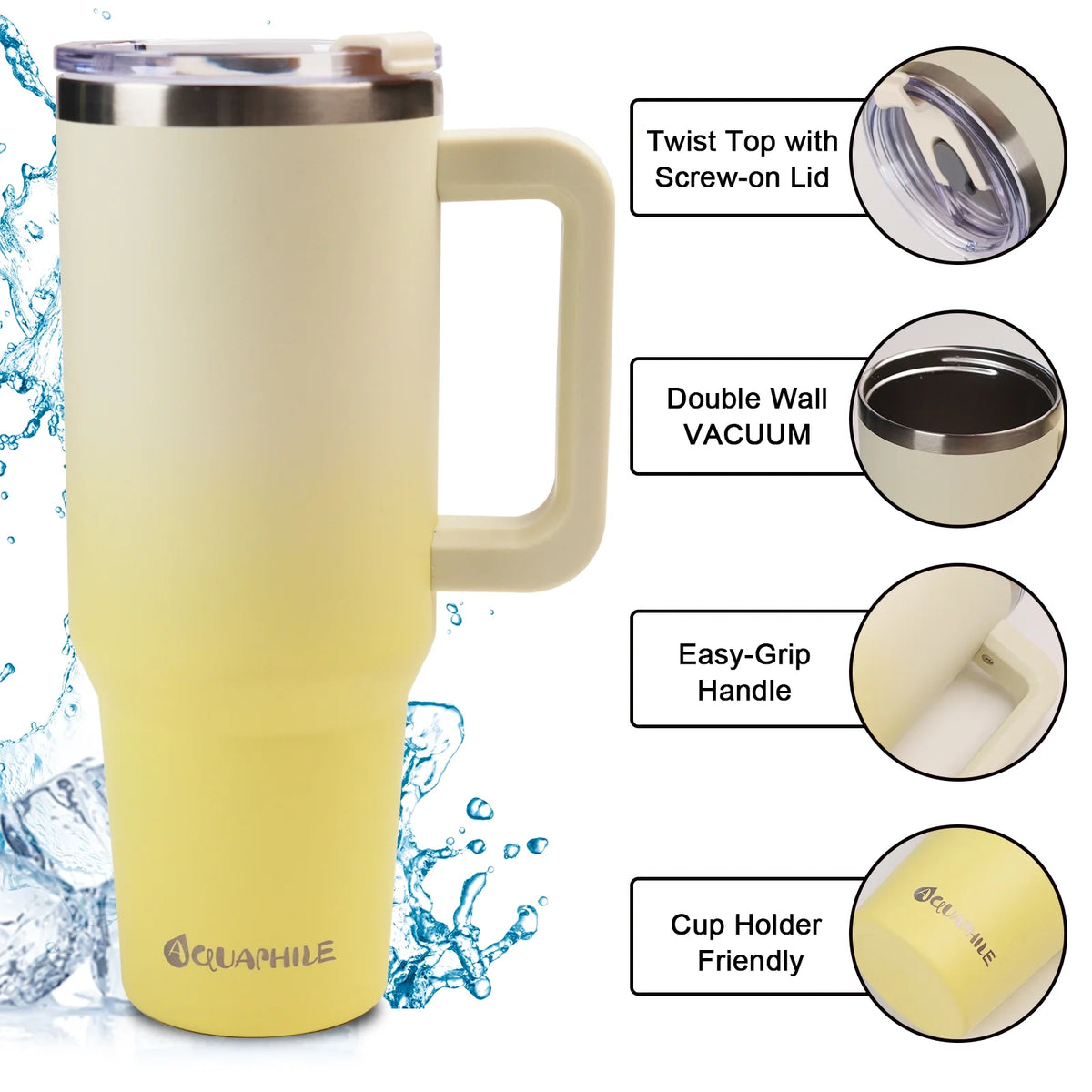 40 oz Insulated Stainless Steel Tumbler with Handle M226
