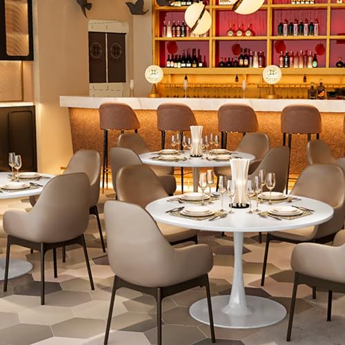 42 Inch Round Dining Table with Metal Pedestal Base T15044
