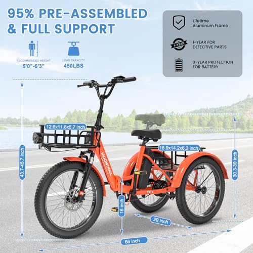20" Folding 3 Wheels Electric Tricycle with Aluminum Frame B81125