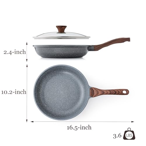 Nonstick Ceramic Frying Pan Skillet with Lid, 12.5 Inch N605