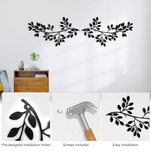 2 Pieces Metal Olive Branch Leaf Wall Decor O9599