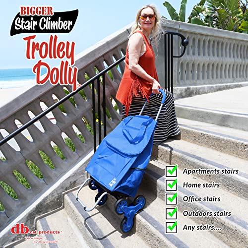 Black Grocery Shopping Foldable Cart with Stair Climber S3231