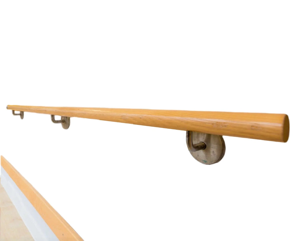 Silver 15 FT Long Wooden Stair Handrail with Iron Bracket Q229