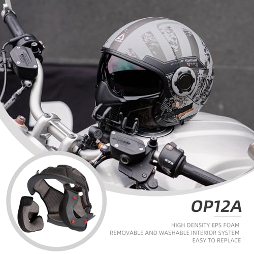 Open Face Motorcycle Helmet 3/4 Half with Extra Clear Visor Q68953