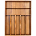 7 Slots Acacia Silverware Organizer Q804