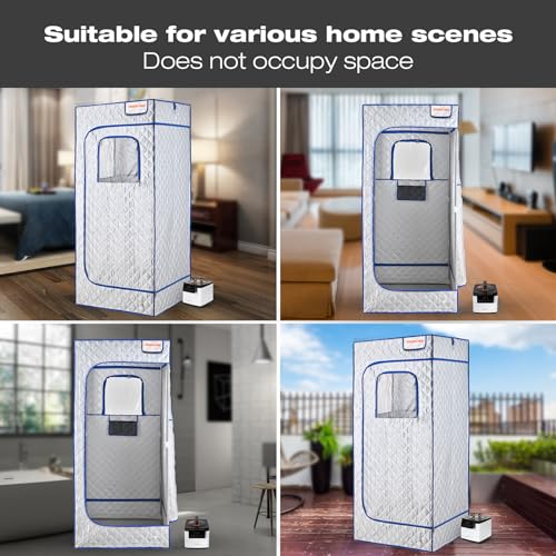 Black 2.6L 1000W Steam Sauna Tent with Remote Control D28460