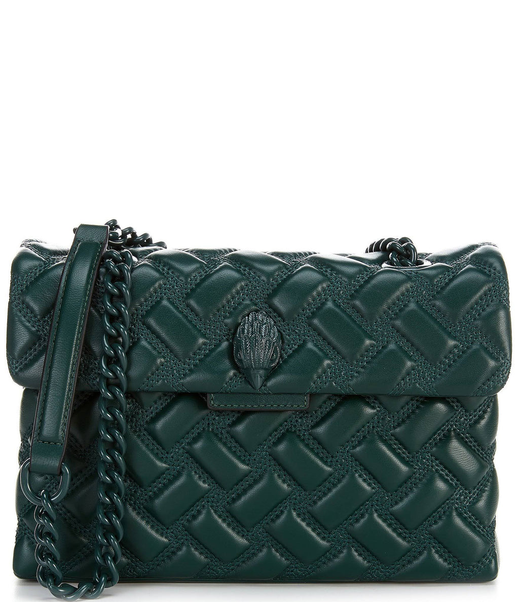 Dark Green Quilted Shoulder Bag Q15015