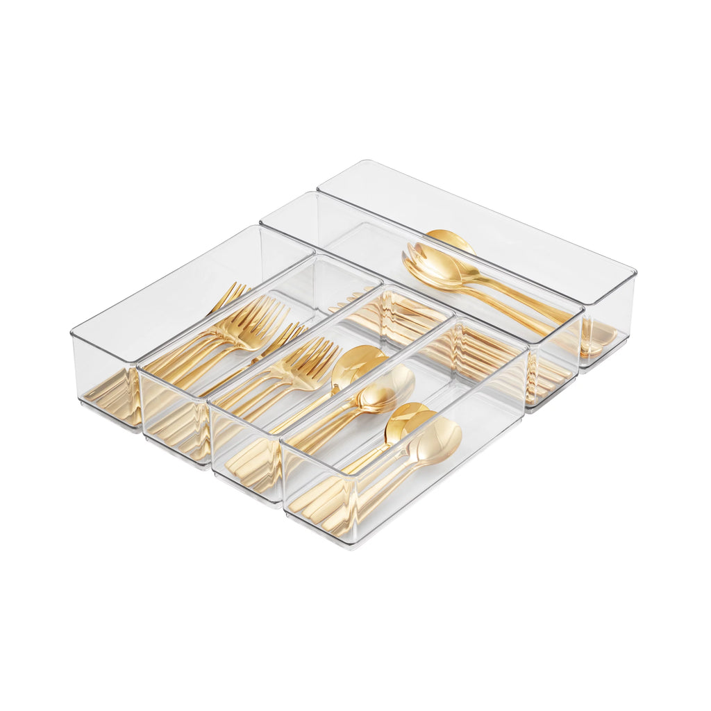 6-Piece Clear Plastic Kitchen Drawer Storage System V351927