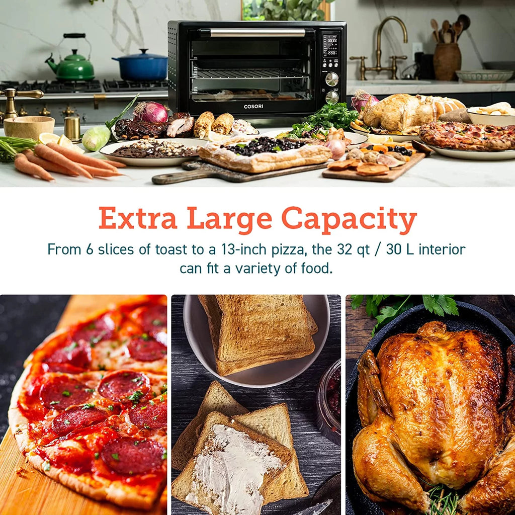 Large 32-Quart Stainless Steel Air Fryer Toaster Oven N5856