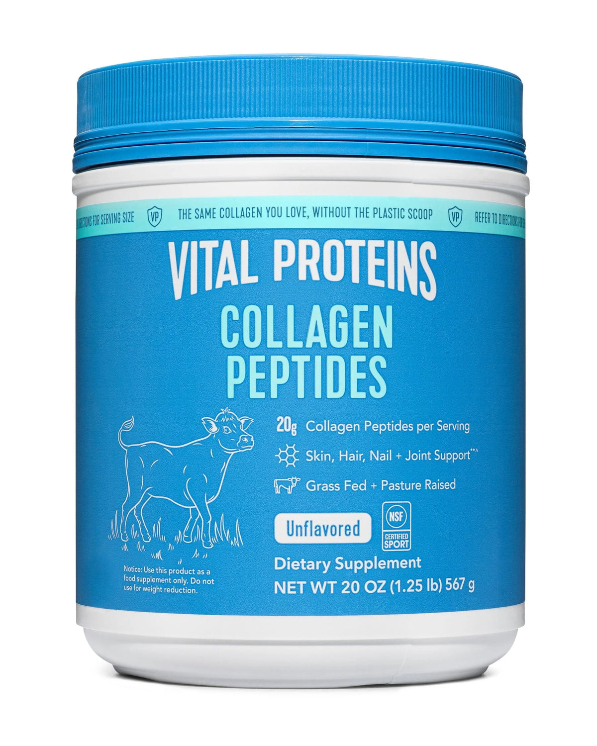 Unflavored Collagen Peptides Supplement Powder, 20 oz G150