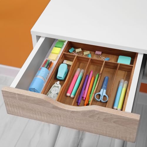 7 Slots Acacia Silverware Organizer Q804