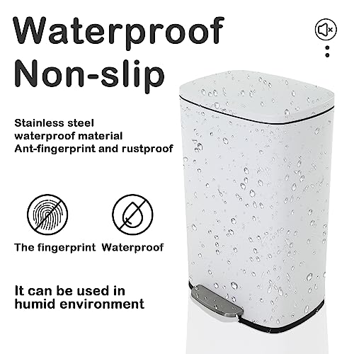50 Liter Stainless Steel Trash Can with Lid and Foot Pedal L385
