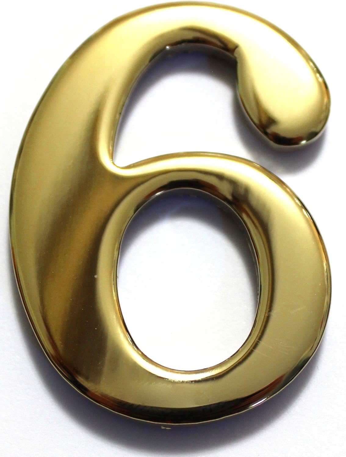 Brass Mailbox Numbers Two Inch Solid Brass Number 6 W771
