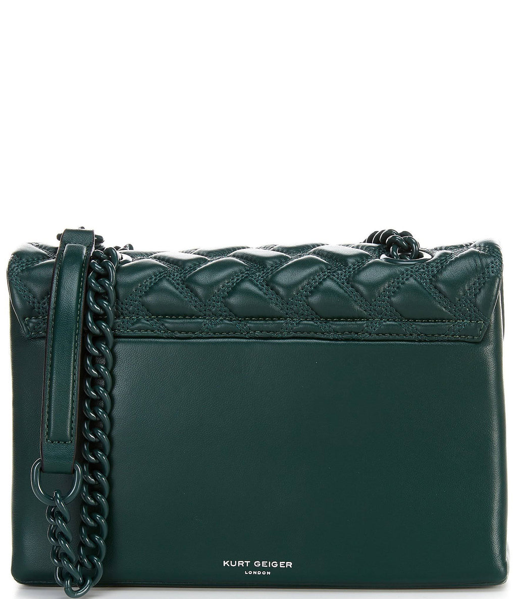 Dark Green Quilted Shoulder Bag Q15015