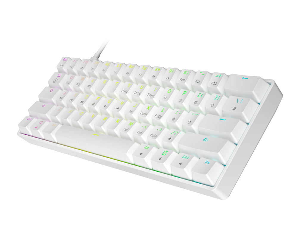 White Gateron Optical Black 61 Keys RGB Mechanical Keyboard F337302