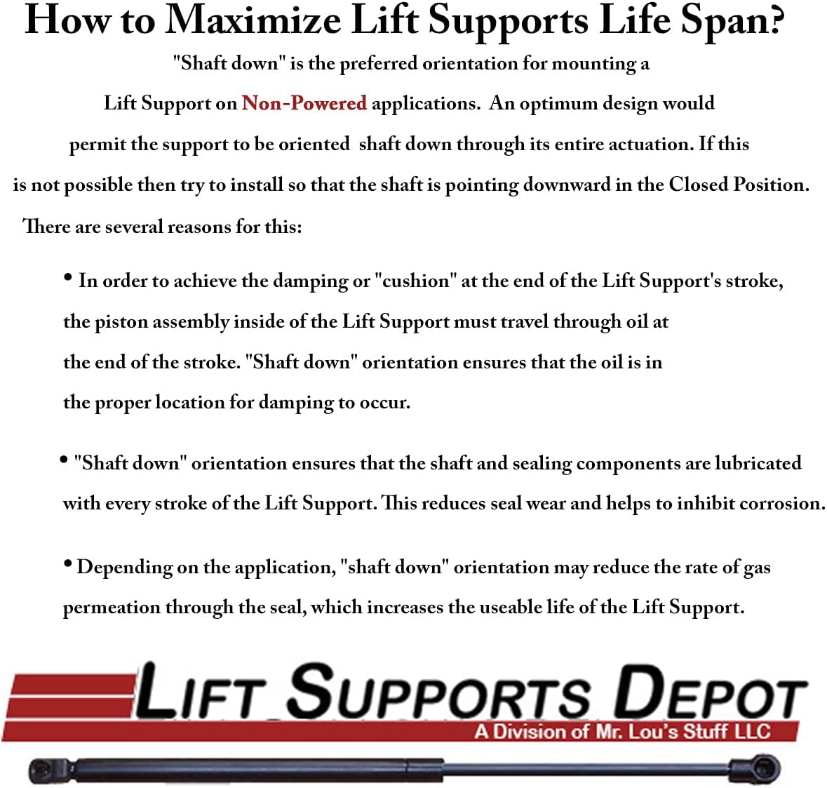 Qty (2) Liftgate Supports Pack of 2 P24575