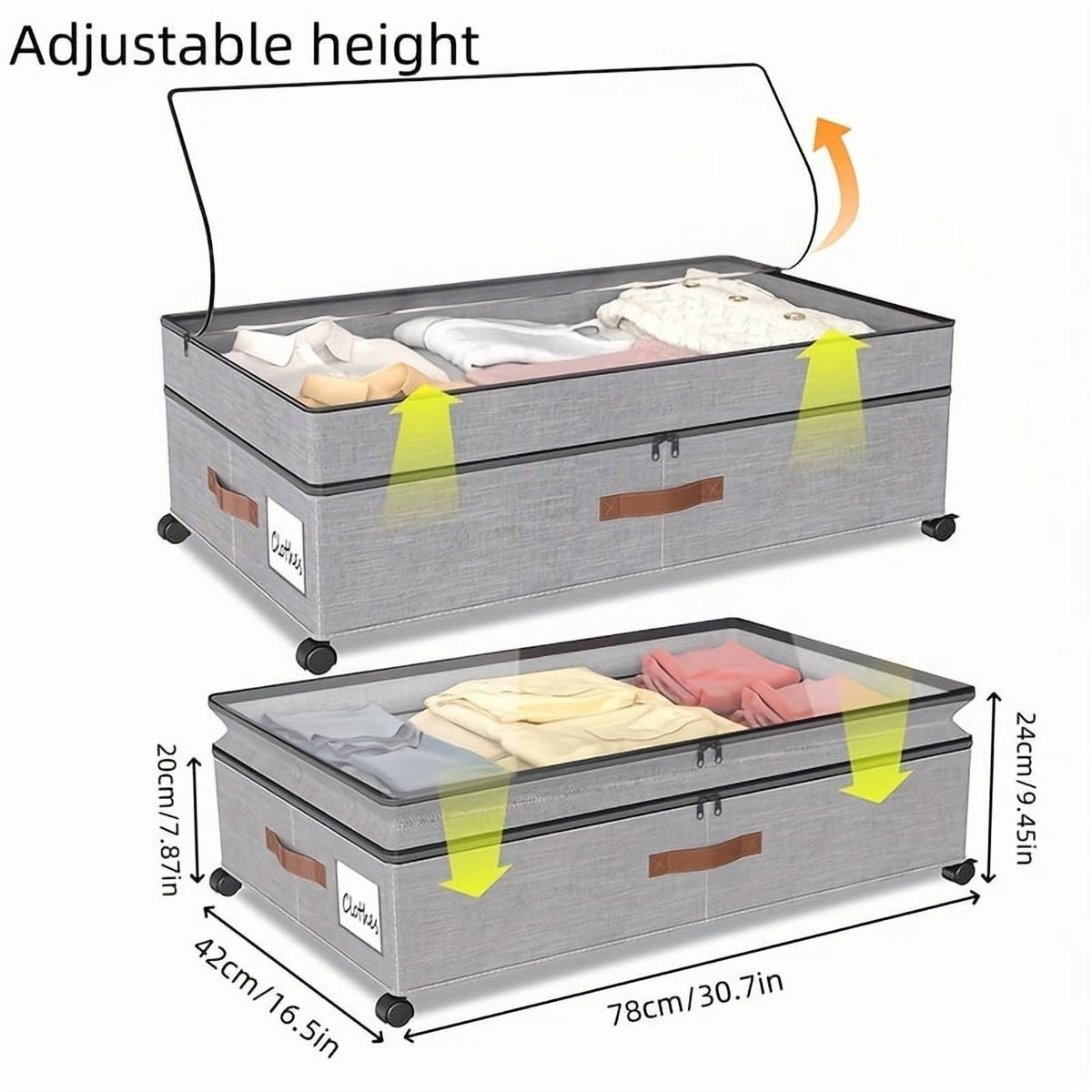 2-Pack Under-Bed Storage Bins with Wheels & Clear Window S5454