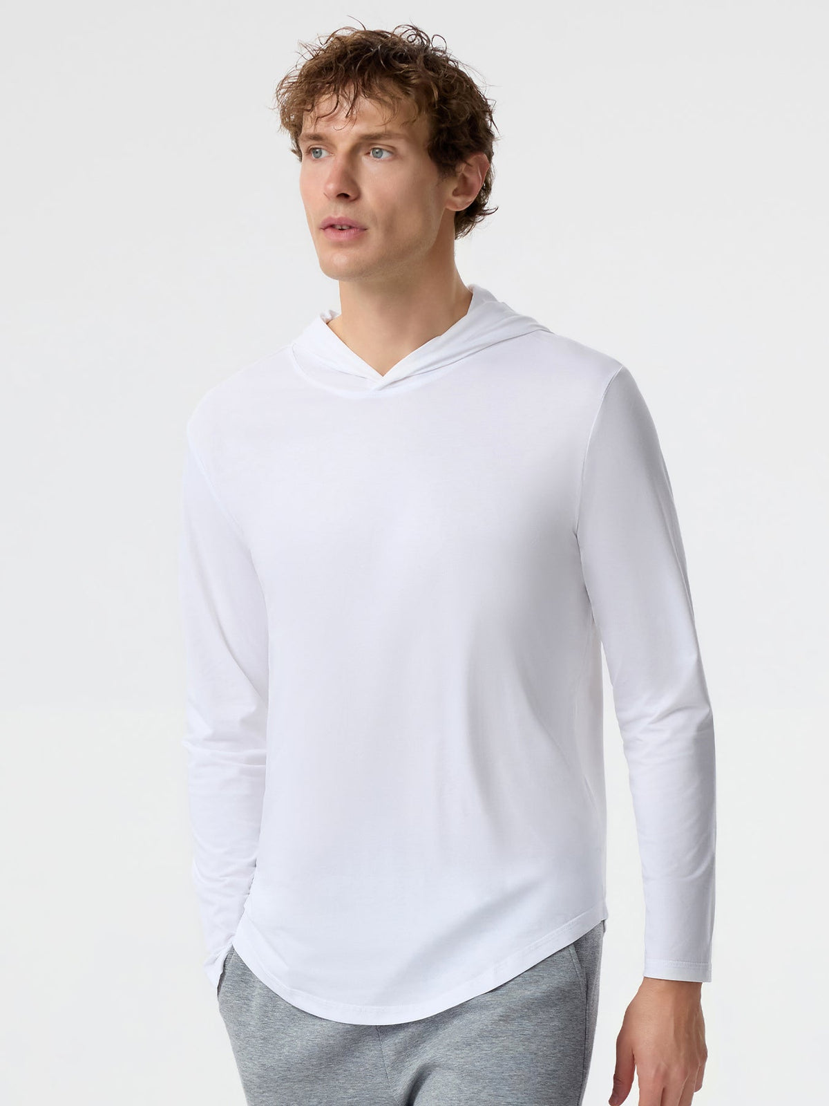 StaySmooth Long Sleeve Hooded Drop-Cut Tee