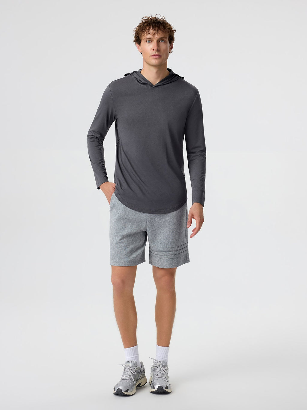StaySmooth Long Sleeve Hooded Drop-Cut Tee