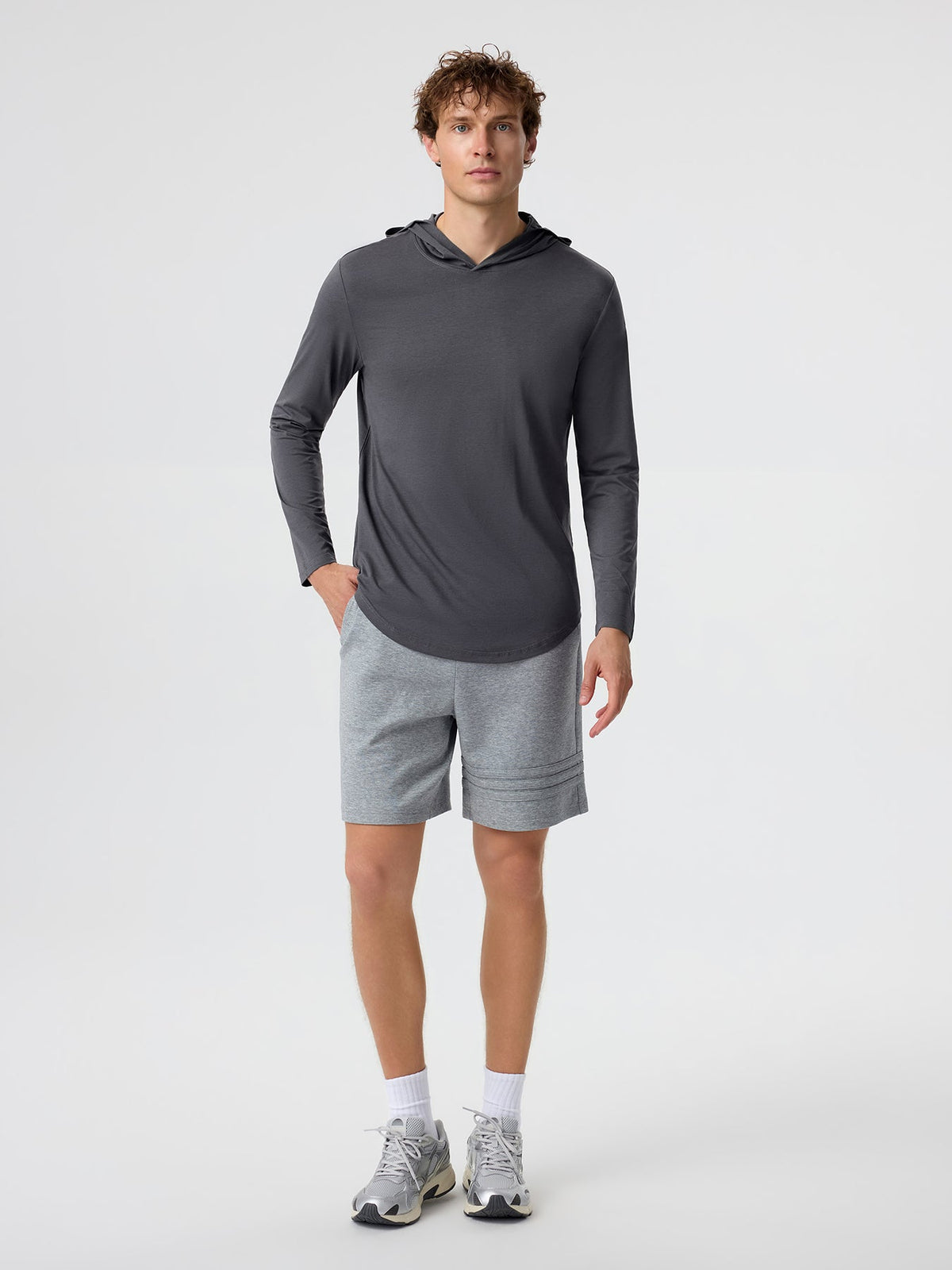 StaySmooth Long Sleeve Hooded Drop-Cut Tee