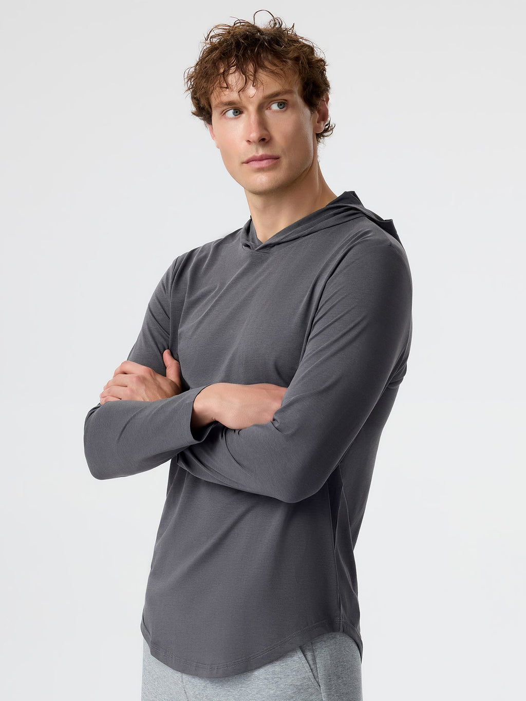 StaySmooth Long Sleeve Hooded Drop-Cut Tee