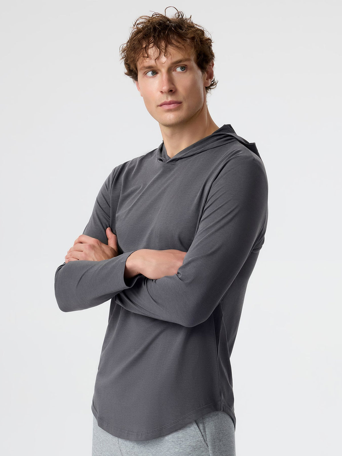StaySmooth Long Sleeve Hooded Drop-Cut Tee