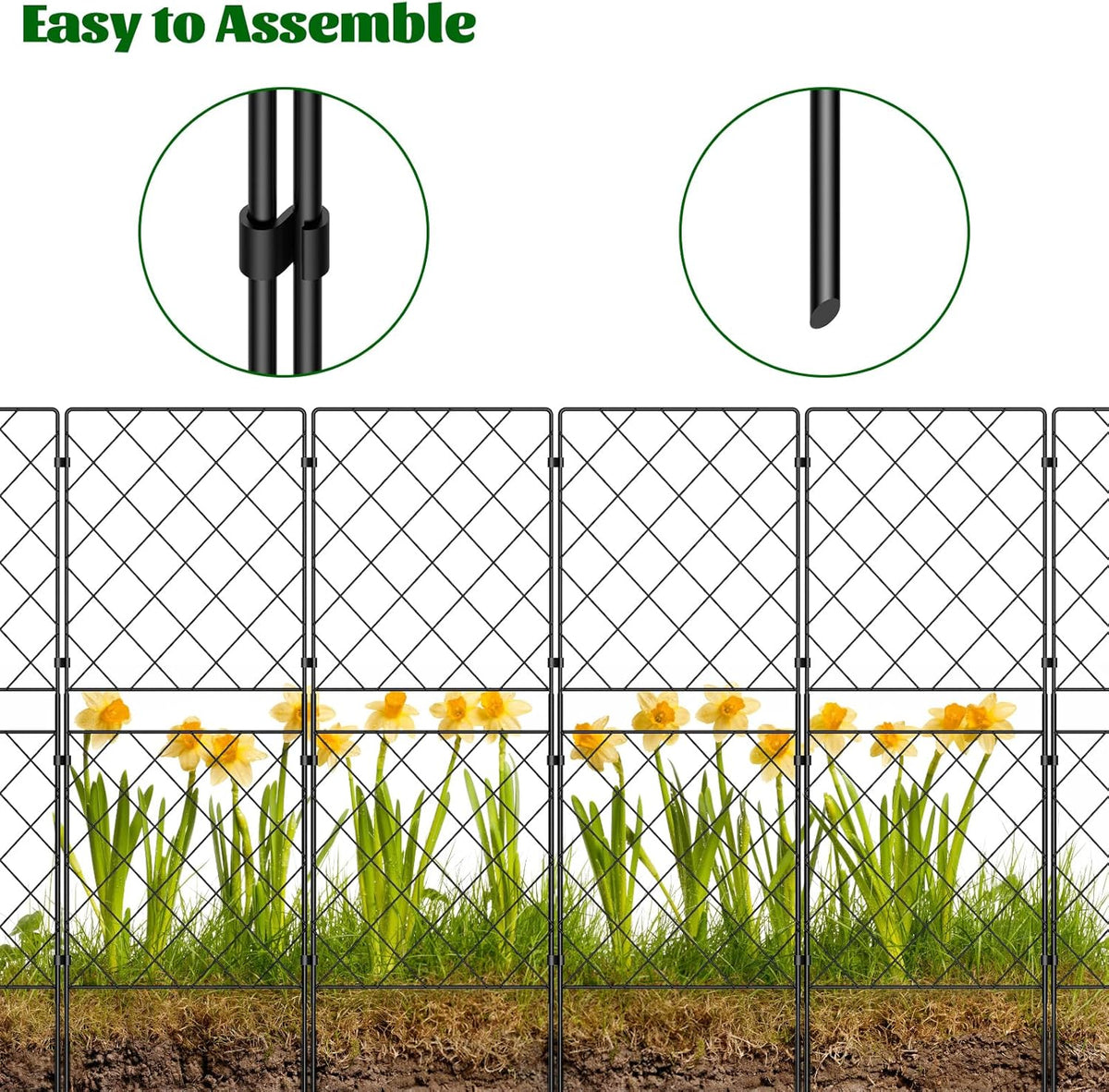 10 Panels 38in x 10.5ft Rustproof Metal Wire Garden Fence K1268