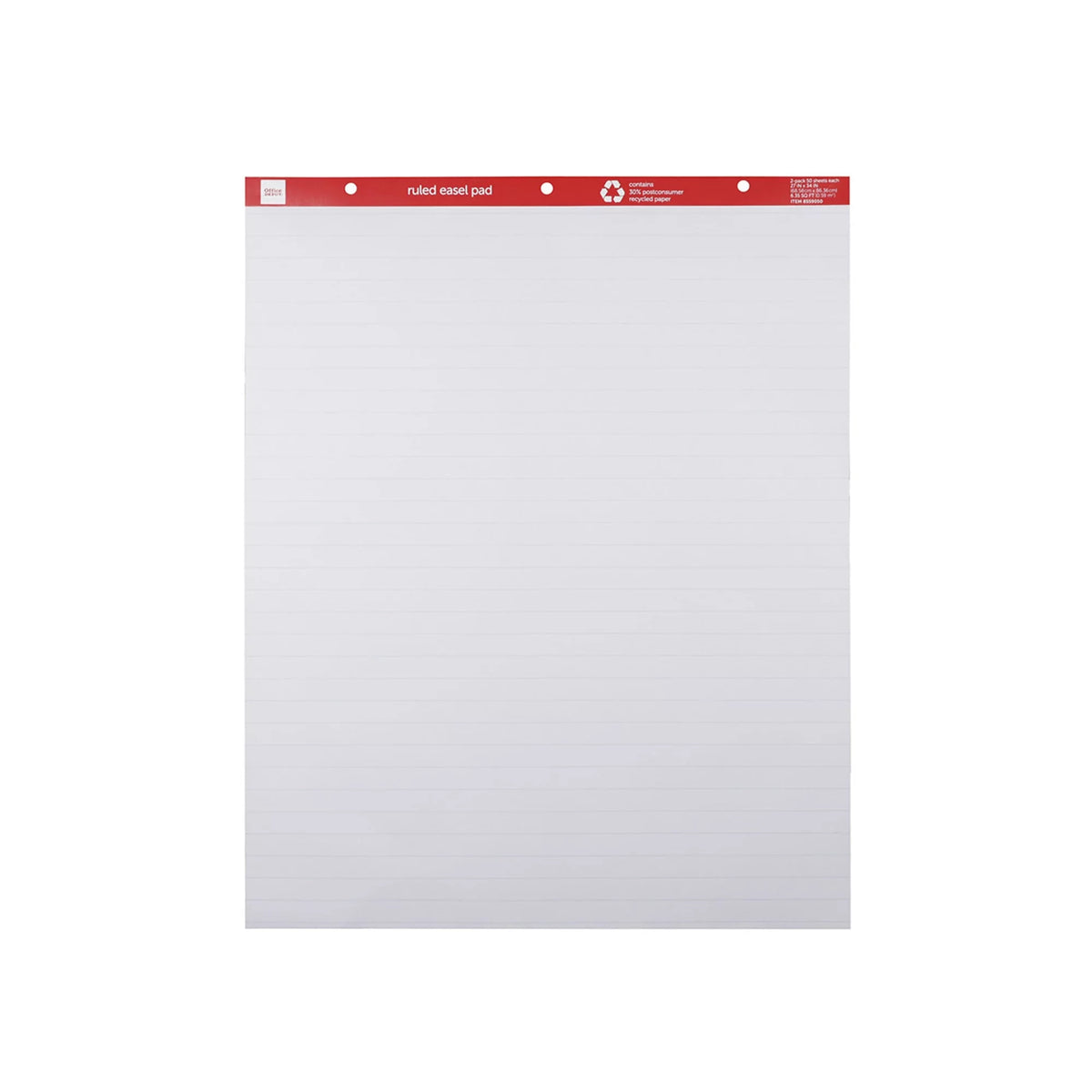 White 27" x 34" Ruled Easel Pads, 50 Sheets, Pack Of 2 Y6713