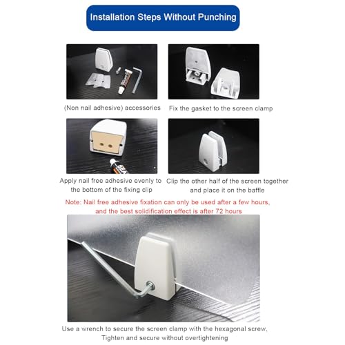 Acrylic Free Standing Privacy Screen, 80x30cm M785618