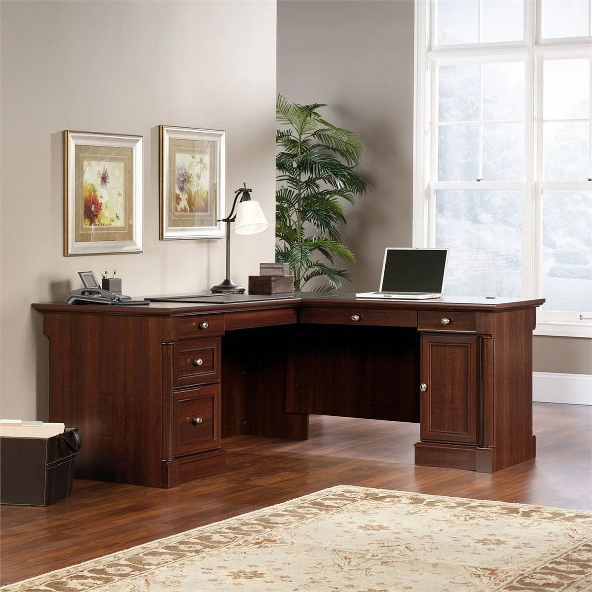 L-Shaped Engineered Wood Desk T3166
