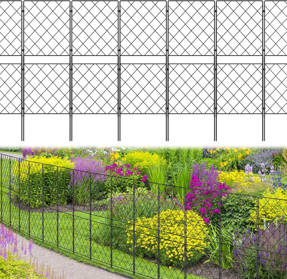 10 Panels 38in x 10.5ft Rustproof Metal Wire Garden Fence K1268