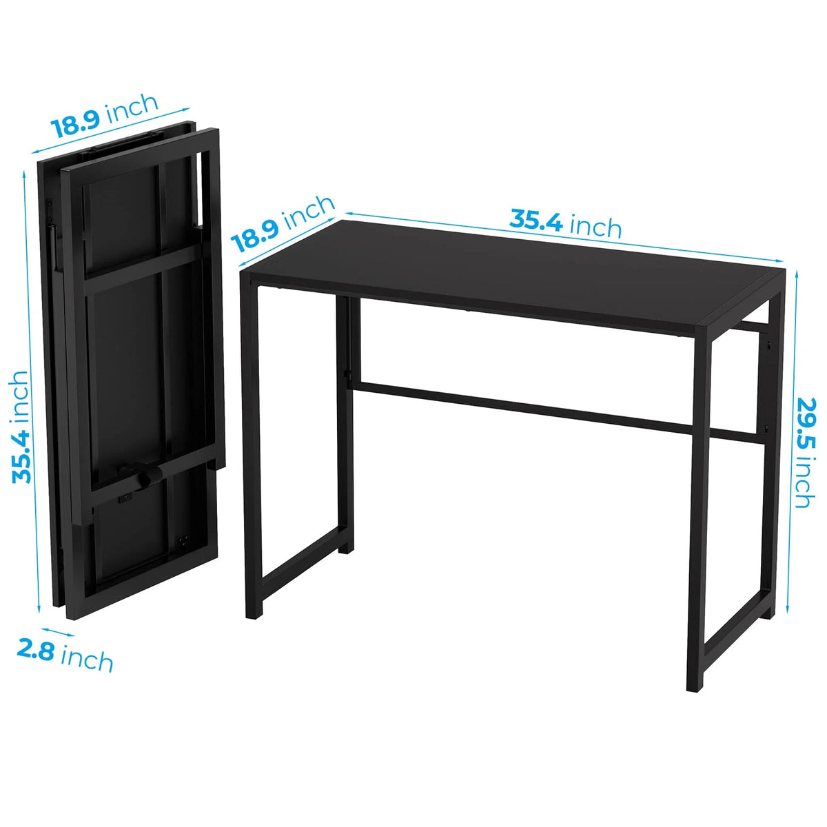 Black 35.4 in Folding Desk G2092