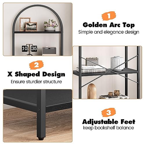 5 Tier Tall Wood Bookcase G117