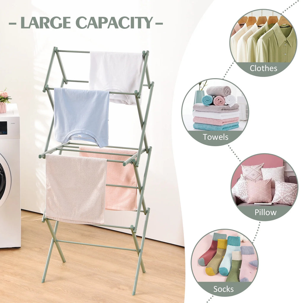 3-Tier Collapsible Steel Laundry Rack A17981