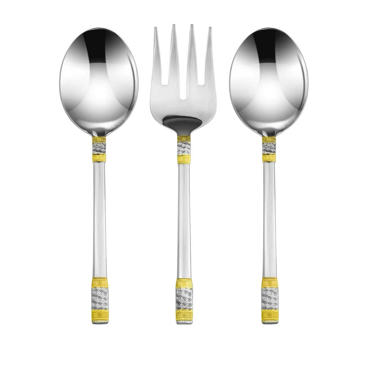 75-Piece 18/10 Stainless Steel Gold-Plated Cutlery Set with Wood Storage Case D1165
